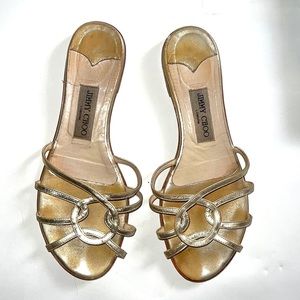 Jimmy Choo Gold Sandals 8.5